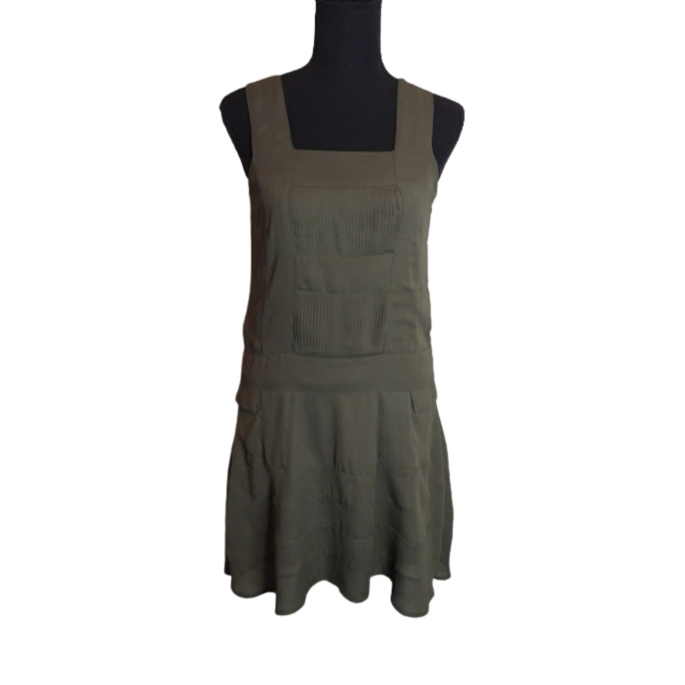 L'amour Nanette Lepore Apron Dress Size XS Army Green